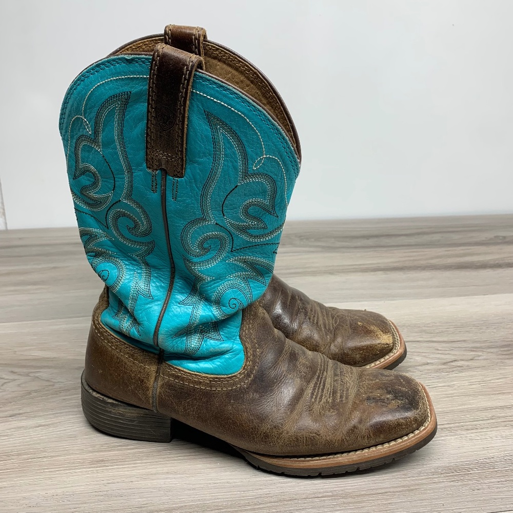 ARIAT WorkHog Square Toe Cowboy Boots Womens 6.5 Style #10021462 Brown Leather
